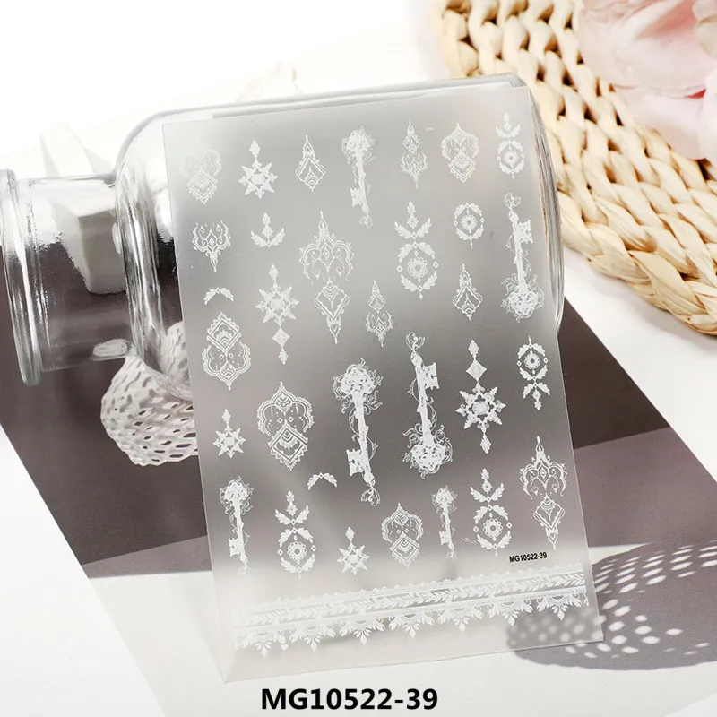 3D наклейки для ногтей 1 шт. богемный узор стразы черные белые тотемы украшения