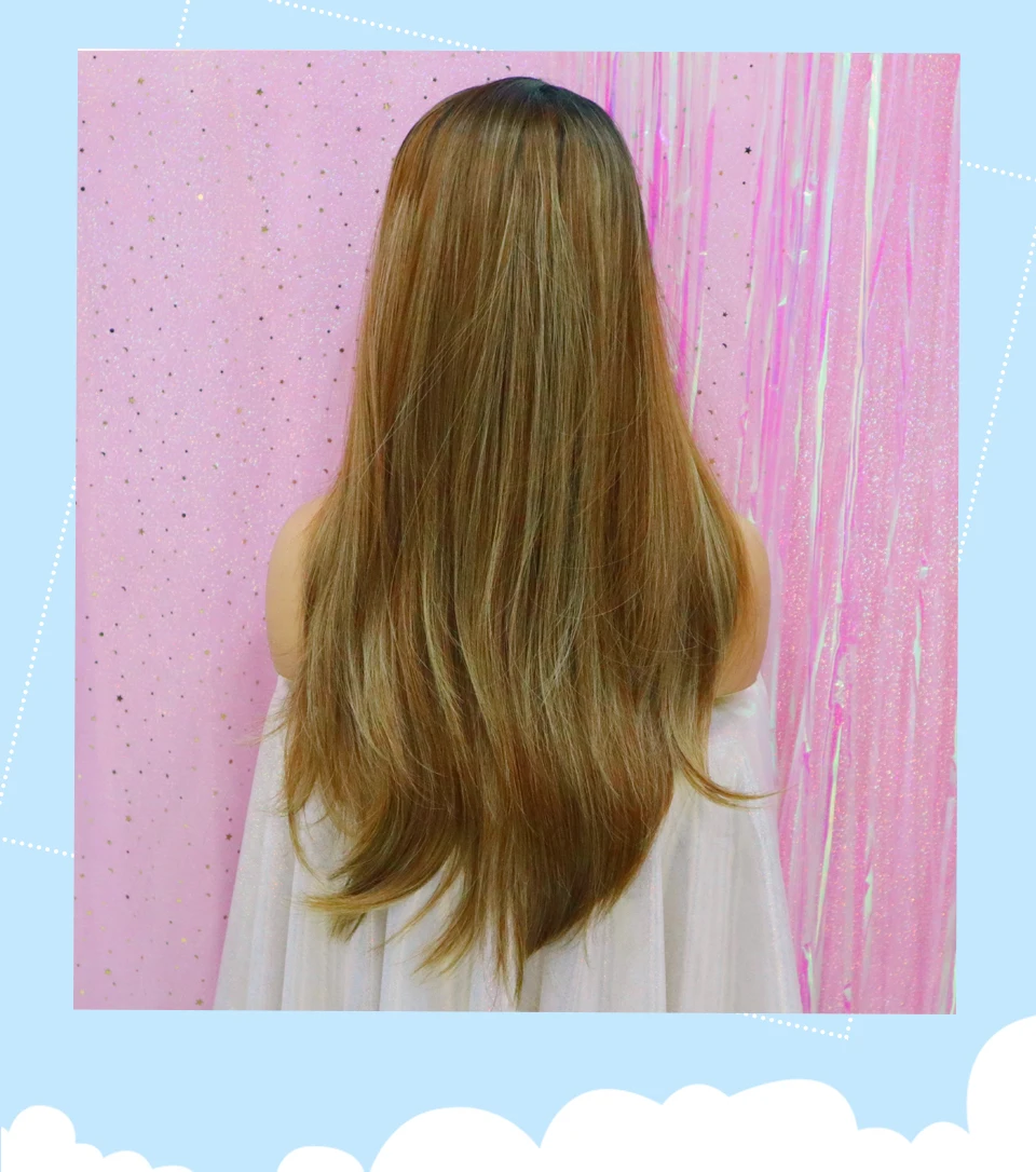 Inhair Cube 26 дюймов Синтетические длинные прямые парики натуральный омбре с выделениями волос прическа