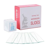 50pcs clear transparent blank microscope slides and 100pcs square cover glass slips coverslips set for lab science