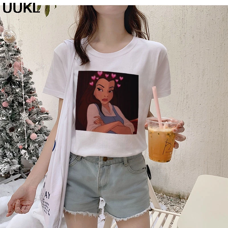 Летняя мода 2021 уличная одежда Женская футболка в стиле Харадзюку веселая женская