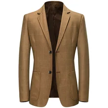 Blazer ajustado para hombre, Blazer forrado de color sólido, esmoquin de celosía de alta calidad, novedad de 2022 (4)