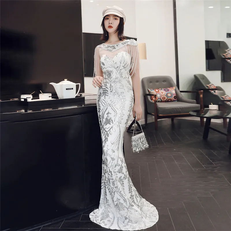 

Wine Sexy Party Dress Lace Sleeveless O-neck Toast Fishtail Longe legant noble Dresses Women Clothing