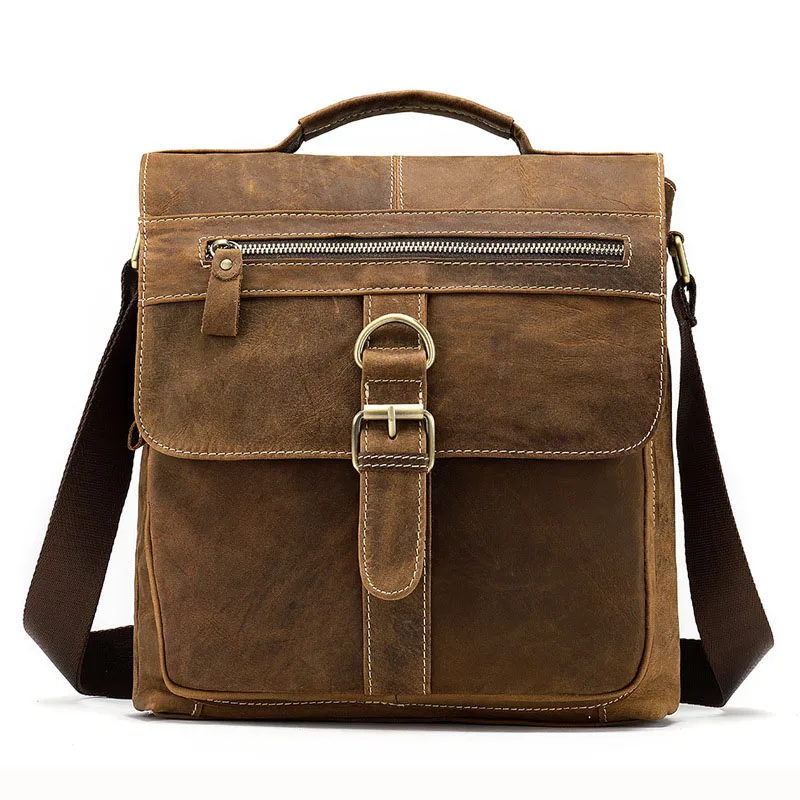 BOLEKE модные вместительные сумки мужские из натуральной кожи сумка мужская через