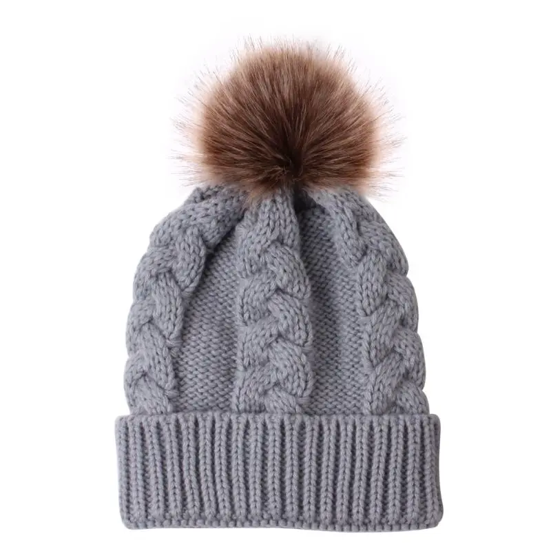 

Parent-child knitted Hat Winter Autumn Boys Girls 5 Colors Cute Baby Warm Infant Hat Quality Cap Popular 2pc/set
