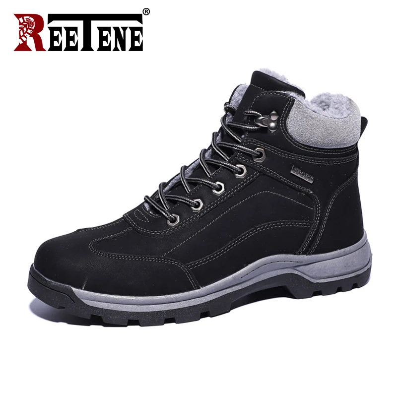 Водонепроницаемые мужские зимние ботинки REETENE теплые кроссовки