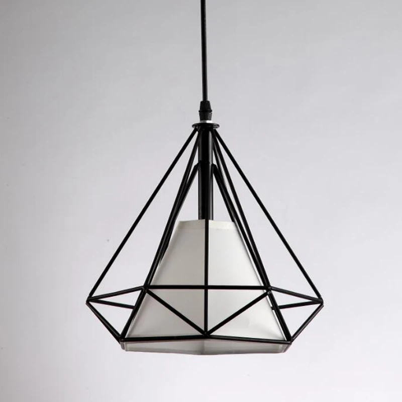 

Creative Diamond Style Art Pendant Light Minimalist Retro Industrial Wind Iron Birdcage Pendant Lamp For Restaurant Bar Office