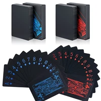 pvc poker waterproof plastic playing cards set black color poker card sets classic partytravel tricks tool poker games red blue