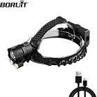 BORUiT P160 светодиодный налобный фонарь с 4 режимами COB Zoom Перезаряжаемый 18650 Водонепроницаемый Головной фонарь внешний аккумулятор для кемпинга и охоты