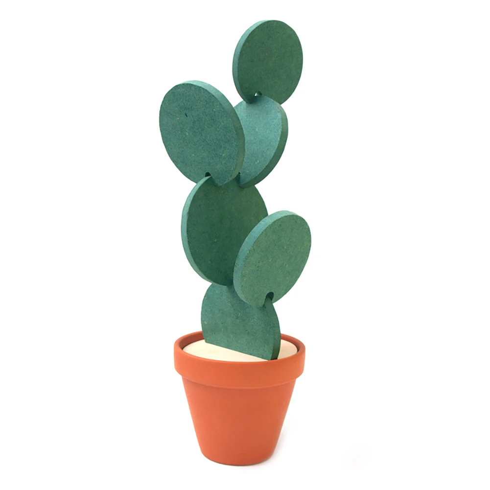 

Cactus Shaped Coasters Cactus DIY Coasters Round Cup Coasters Table Decoration Heat Insulation Nonslip Creative Pad For Home