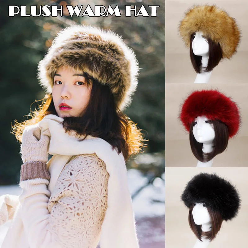 

Women Thick Fluffy Plush Hat Winter Warm Soft Skiing Headband Ear Head Warmer NYZ Shop