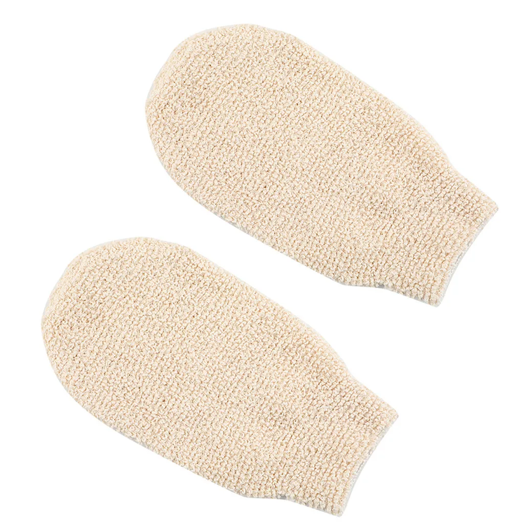 

2Pc Natural Bamboo Fiber Bath Exfoliating Glove Scrubber Washcloths Bathing Glove Bathing Useful towel Body Bathroom Accessories