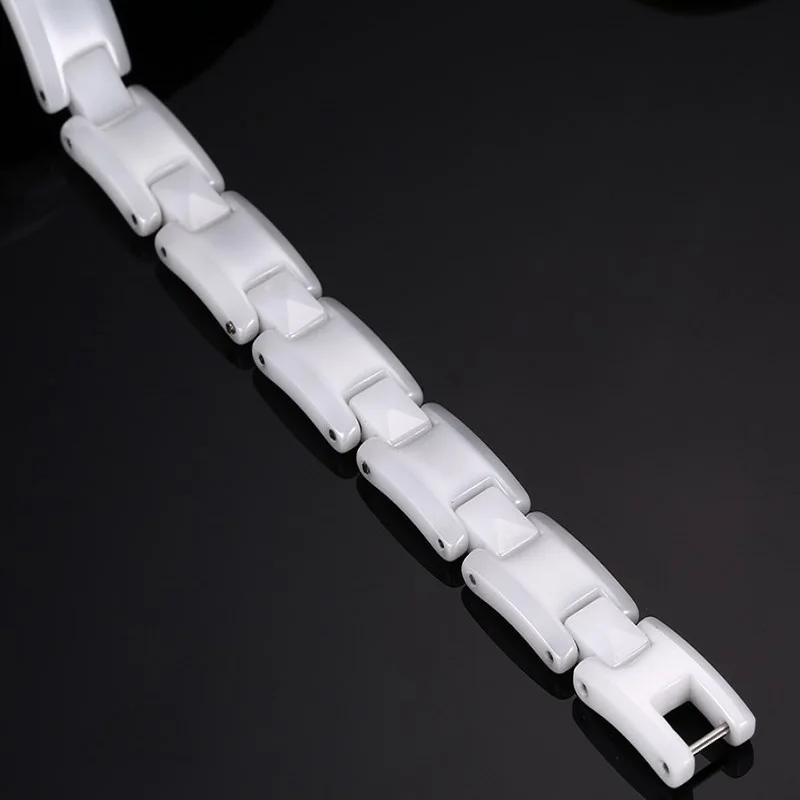 New Arrival Men Bracelet White Ceramic Stainless Steel Bracelets Bangles For Women Jewelry Unisex Hematite | Украшения и
