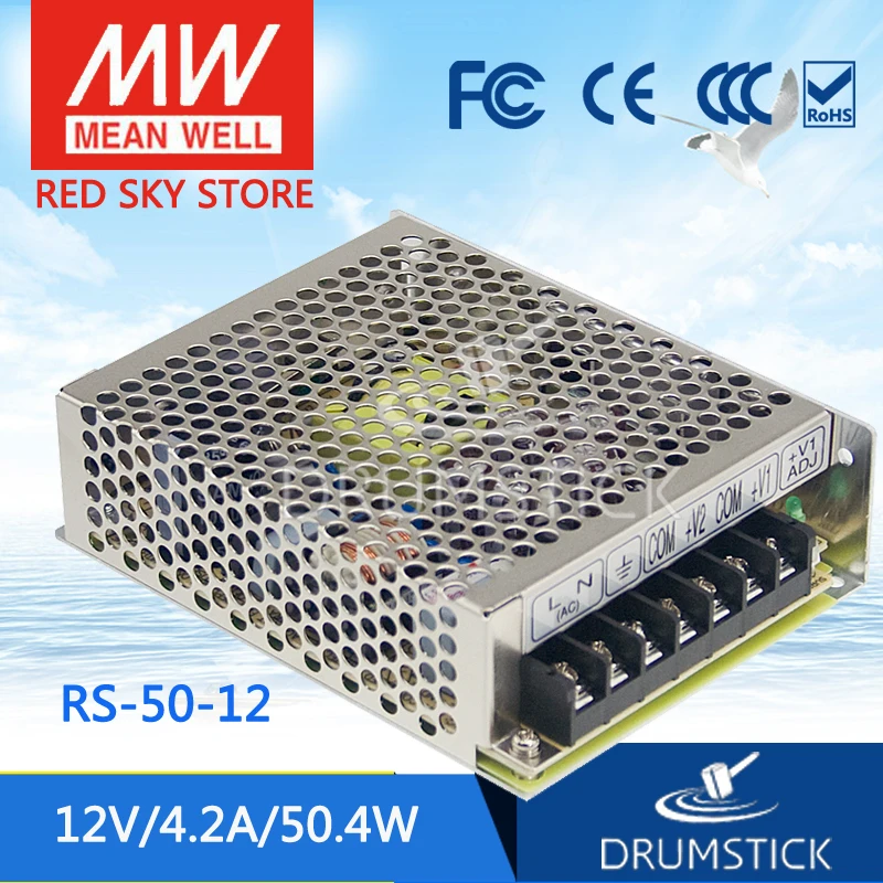 

nice MEAN WELL 2Pack RS-50-12 12V 4.2A meanwell RS-50 12V 50.4W Single Output Switching Power Supply