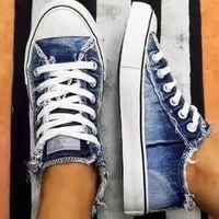 2021 new autumn retro shoes unisex low top flat shoes solid casual shoes flat shoes breathable denim sneakers