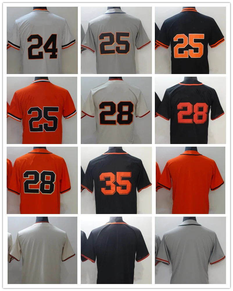 

San Francisco 2022 New Baseball Jerseys Men's MAYS #24 BONDS #25 POSEY #28 CRAWFORD #35 Retro Youth Women Luxury Brand With Logo