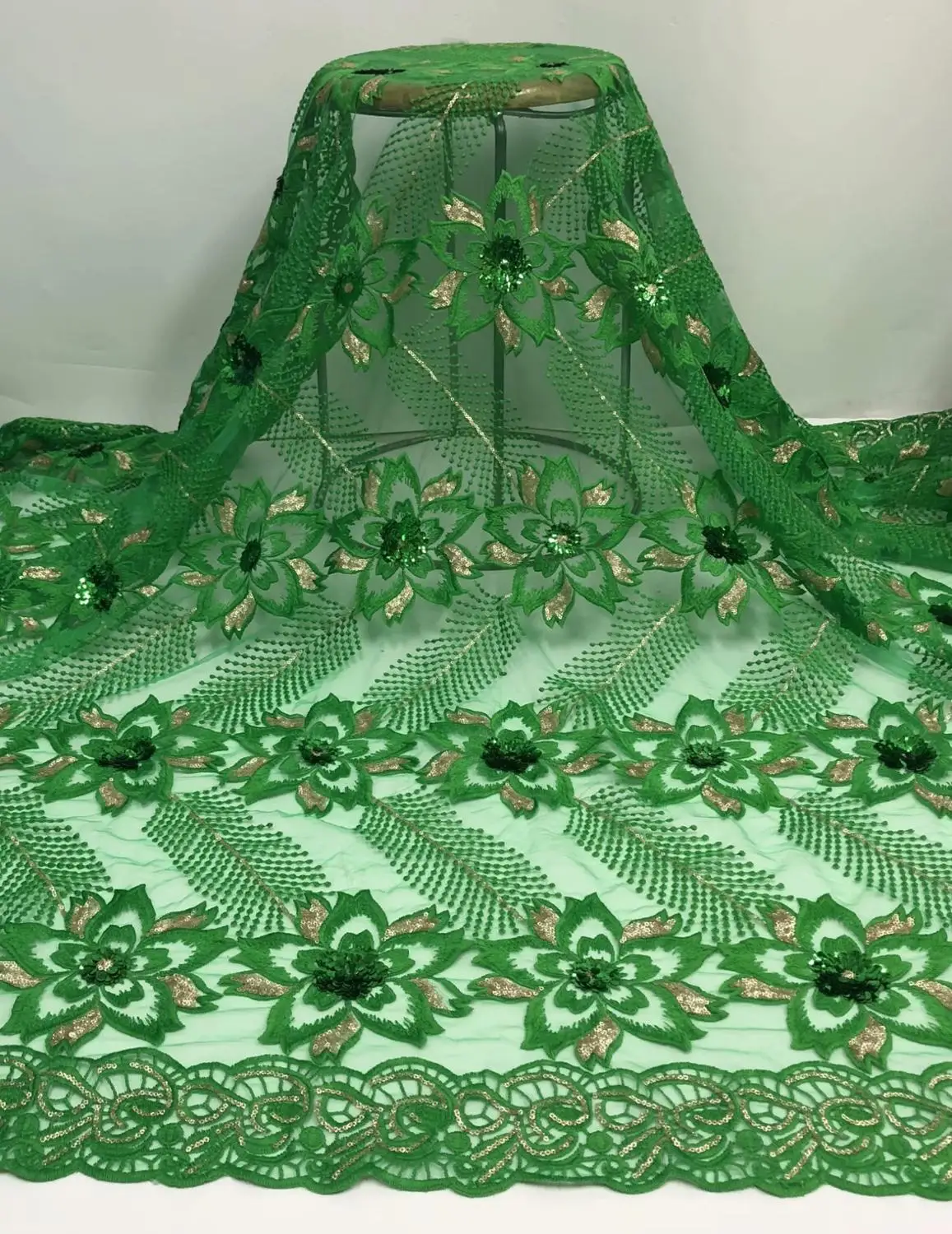 Новый модный небесно-голубой блесток Франция Тюль Кружева Ткань Высокое