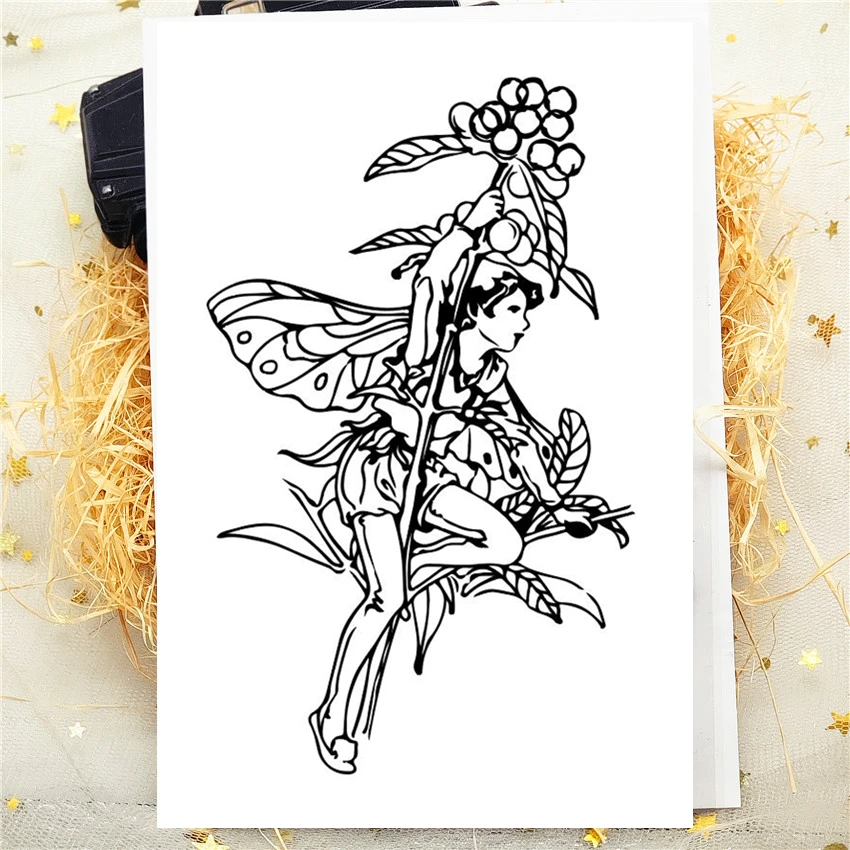 Прозрачный силиконовый штамп с изображением венка эльфа 9*6 шт. |