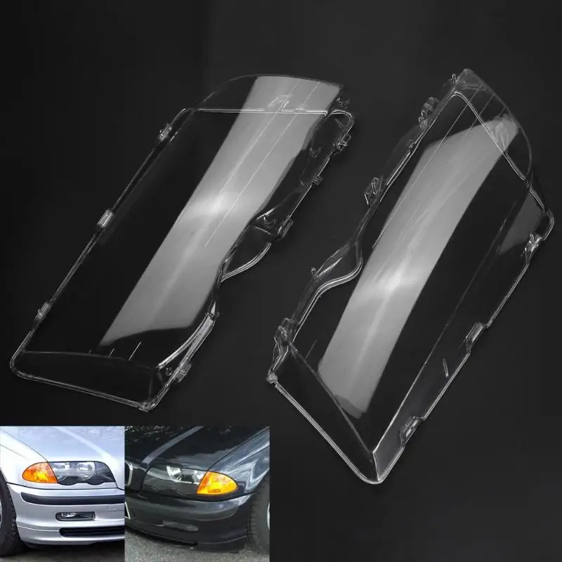 

For BMW E46 318i 320i 323i Car headlight Glass cover Clear 4 Door Automobile Left Right headlamp Lens Covers 1 Pair
