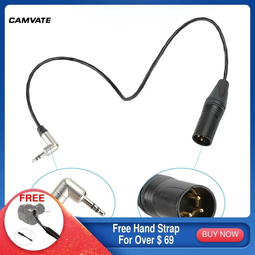 

CAMVATE Standard Easync Sync Timecode Adapter Cable For Sony FS7 XLR 3 Pin Male To Right Angled 3.5mm Mini Jack (53cm long )New