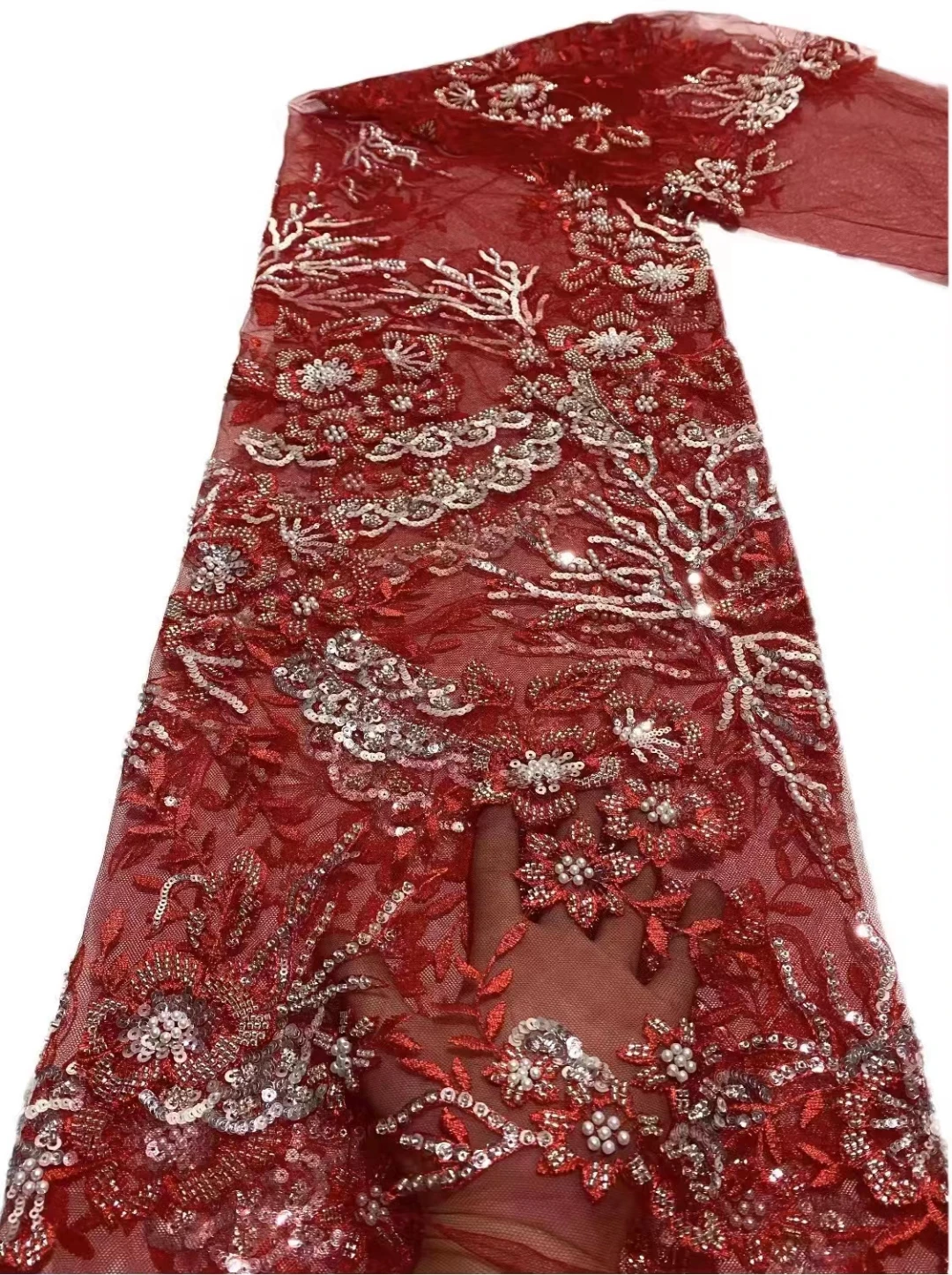 

African Sequins Tulle Mesh Lace Fabrics 2021 High Quality Lace Nigerian Net Lace Fabrics For Women Party Wedding Sewing ZX64102