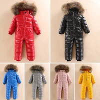 30 russian winter snowsuit jumpsuit 2019 boy baby girl jacket 80 duck down outdoor infant toddler waterproof clothes kids