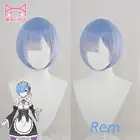 Парик REM из аниме Re:Zero, жаростойкий, синтетический, синий, для косплея