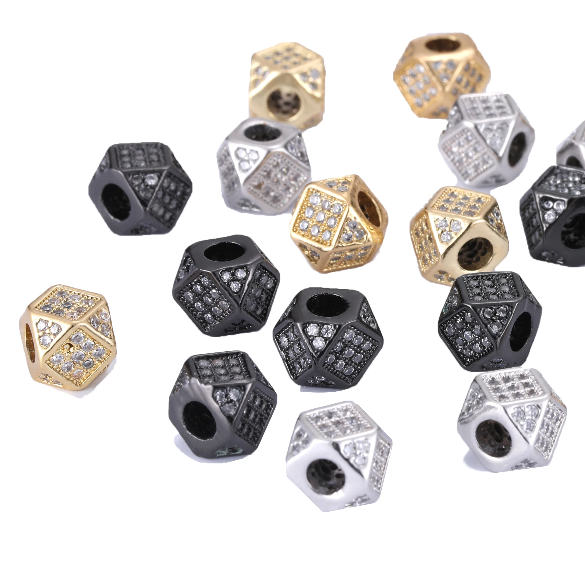 10 мм лучшее качество латунь микро проложить cz циркония круглый разделитель