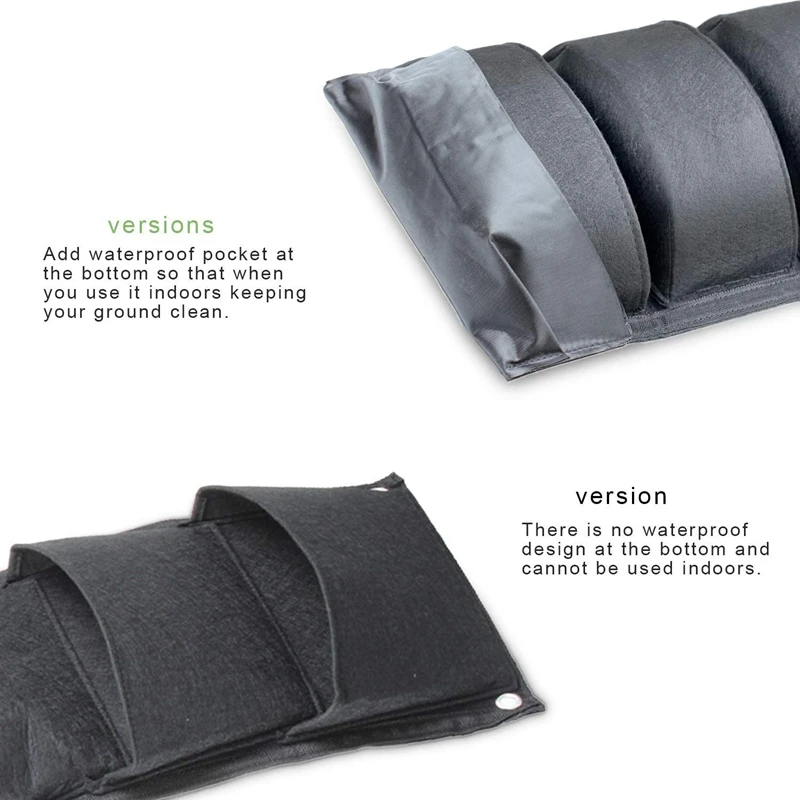 

Vertical Hanging Garden Flower Pots with 7 Pockets, 2 Planting Bags for Balcony, Garden and Yard Decoration (Black)