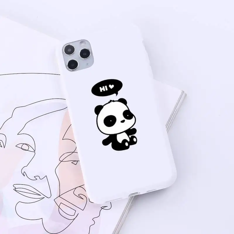 

Panda Cat Dinosaur Phone Case Candy Color for iPhone 6 7 8 11 12 s mini pro X XS XR MAX Plus