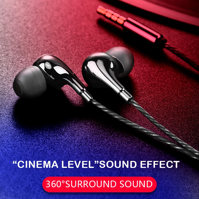 SP108 боковые внутриканальные металлические проводные наушники мини