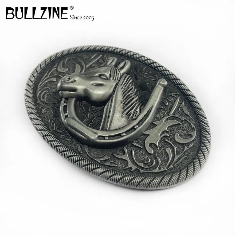 Bullzine wholesale zinc alloy western Horse head belt buckle pewter finish FP-02178 LUXURIOUS cowboy jeans gift | Дом и сад
