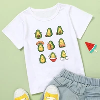 cut avocado cat vegan cartoon kids t shirts casual baby boys t shirt girls interesting clothes children summer topsooo5352