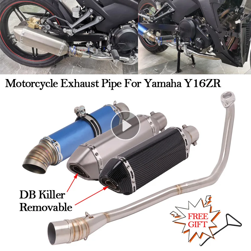 

Slip-On For YAMAHA Y16ZR Y16 ZR Motorcycle Full System Exhaust 51mm DB Killer Muffler Escape Moto Scooter Front Middle Link Pipe