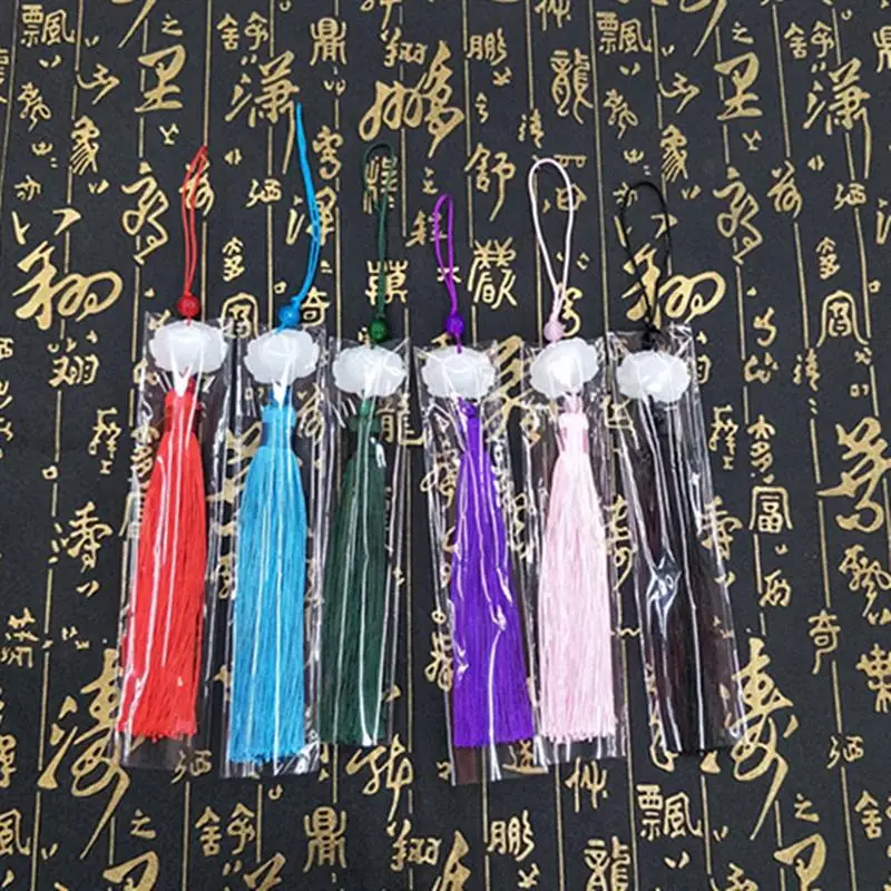 5шт./упак. Лотос кисточка подвесные уши белый нефритовый Сделай Сам веер падающий