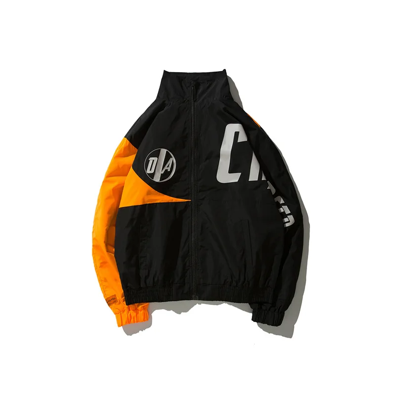 2019 Hip Hop Jacket Windbreaker Men Harajuku Color Block Loose Casual Track Streetwear | Мужская одежда