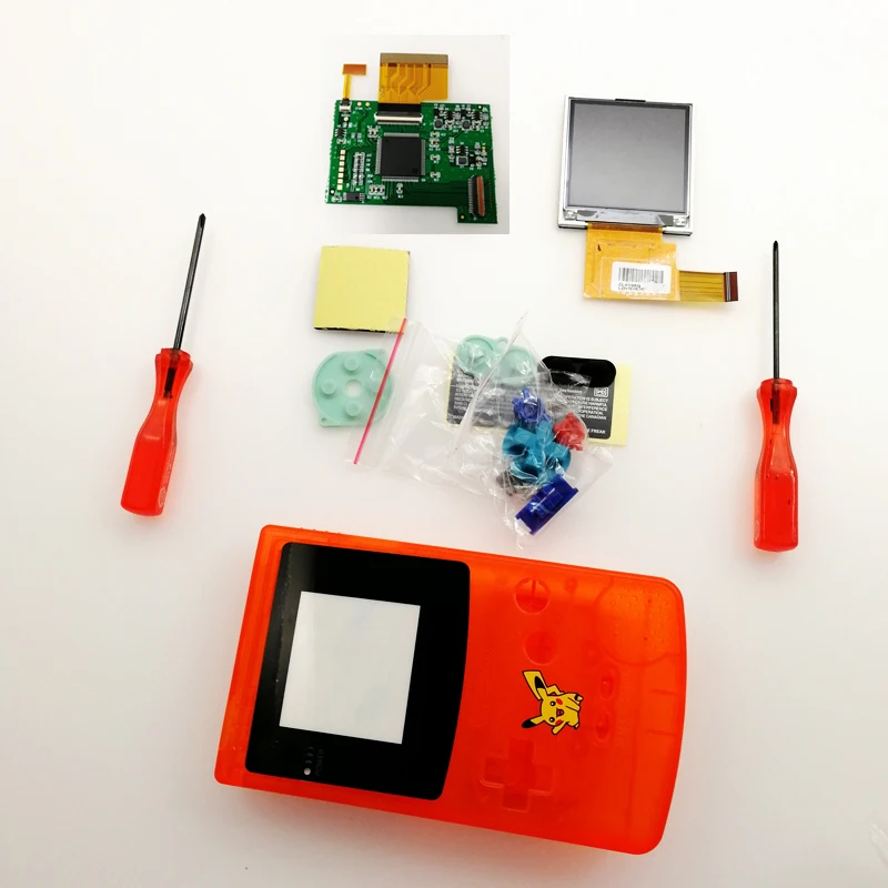 DIY консоль GBC ЖК экран набор Пластиковый корпус для игры мальчик цвет подсветка
