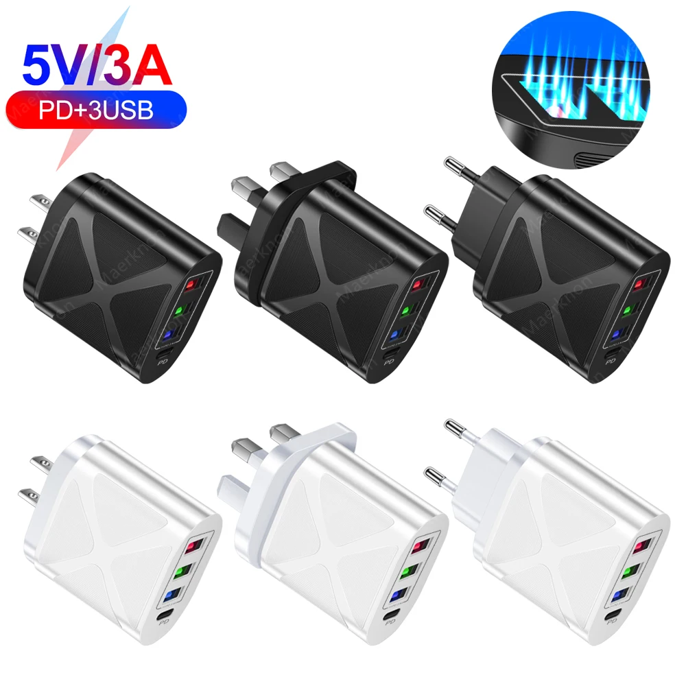 

Зарядное устройство USB 5V3A 3,0, PD, Тип C, для iPhone 12, 11, Xiaomi, Samsung, зарядное устройство для телефона