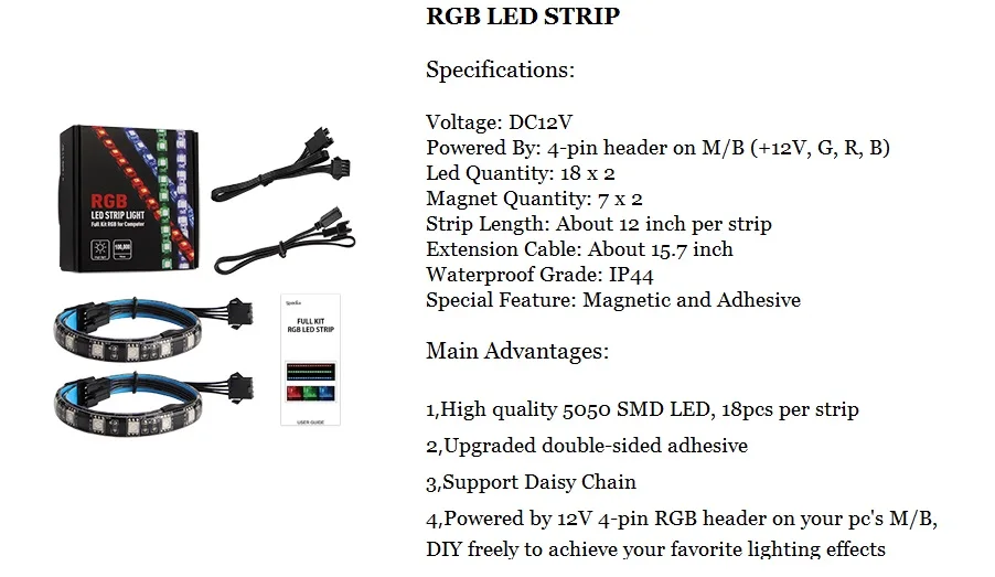 RGB светодиодные полосы света SMD5050 Магнитный Цвет Изменение полный комплект для моддинга ПК Чехлы HD ТВ Настольный ПК экран тыловая подсветка