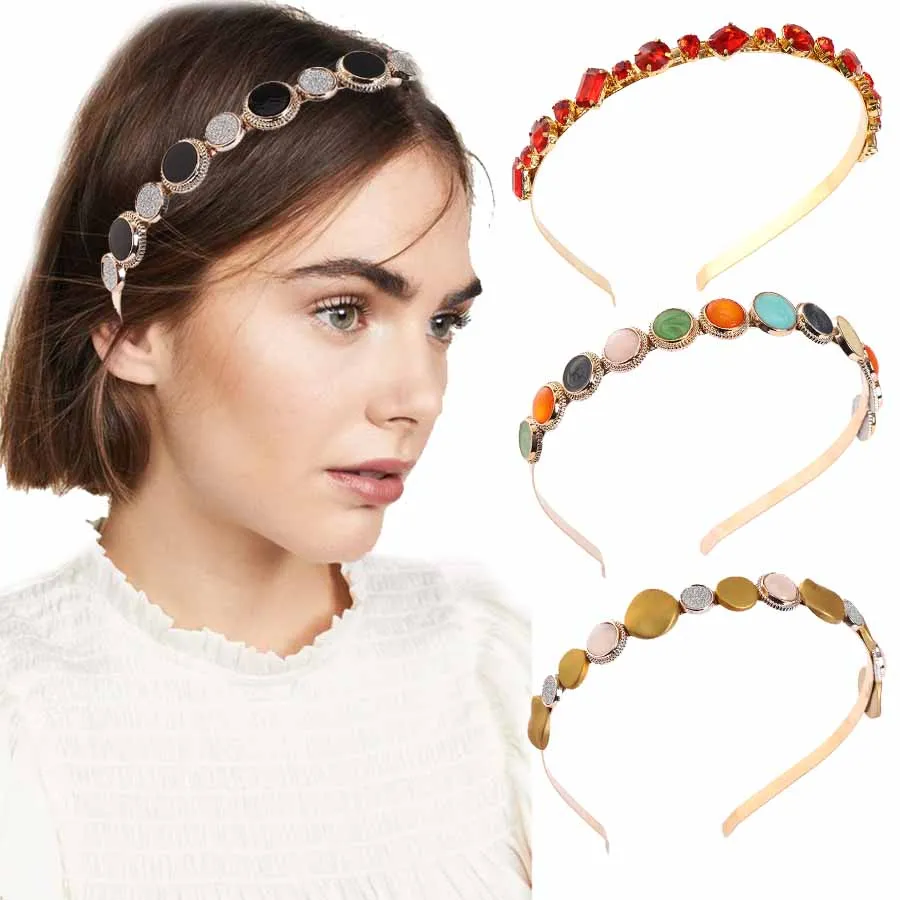 

Haimeikang Colorful Baroque Headbands For Women Rhinestone Luxury Hair Bands Girls Elegant Fashion Hairbands Hair Accessories