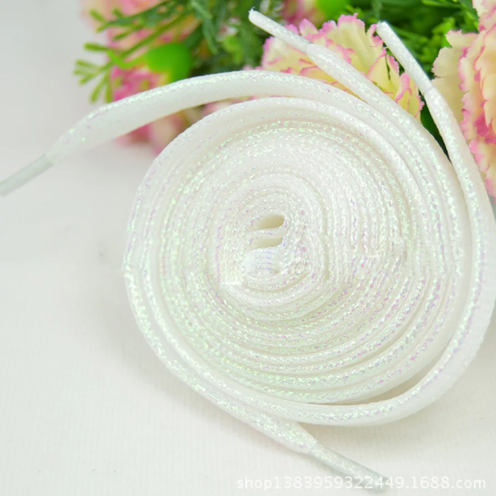 1 Pairs Women Flat Golden Silver Shoe Laces Super Long Daily Party Camping Shoelaces Growing Canvas Strings Flat Laces