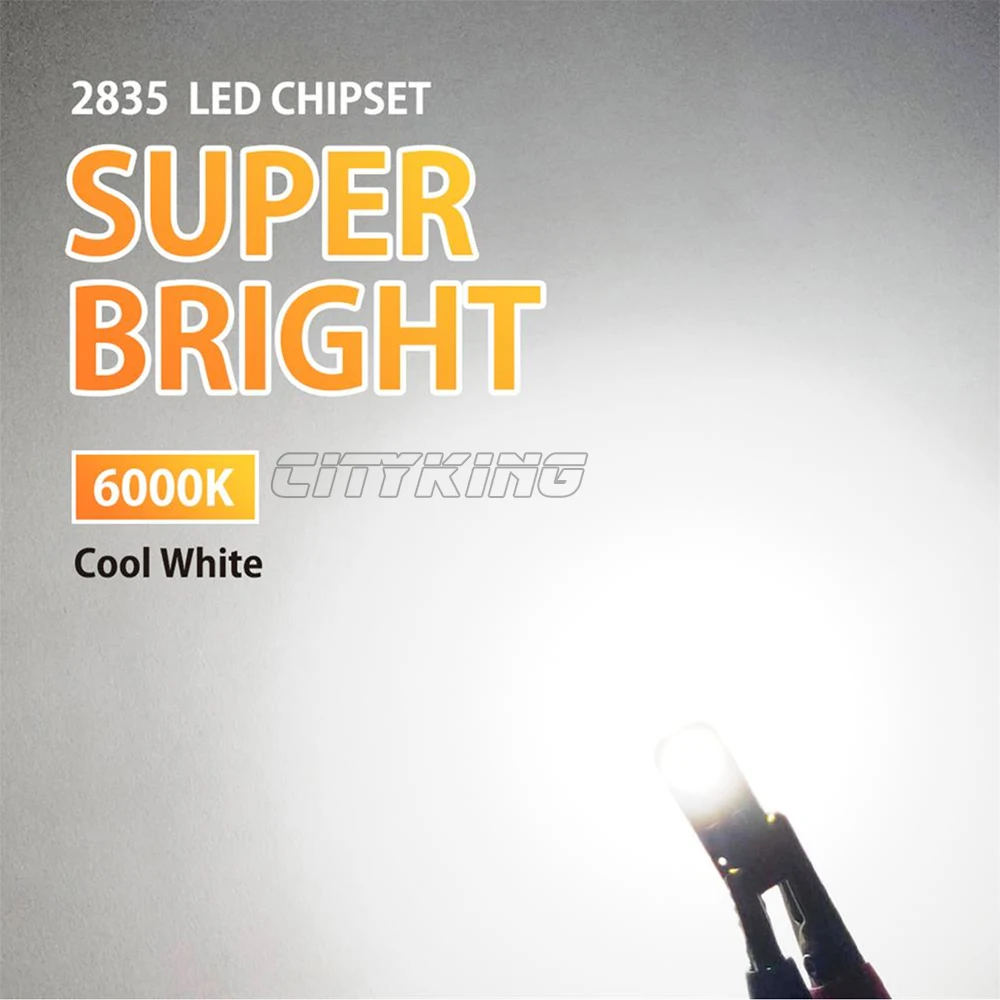 Car W5W LED Bulb T10 License Plat Light Canbus 12V 6000K Auto Trunk Door Lamps 2835 2SMD White For Lada Vesta Granta | Автомобили и
