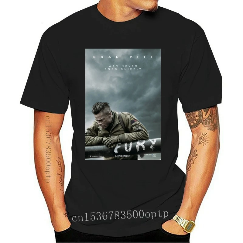

New Fury Movie Brad Pitt T Shirt Mens Black Size S - 3Xl Gift New From Us For Youth Middle-Age Old Age Tee Shirt