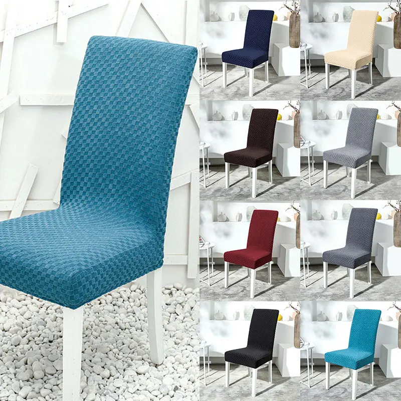 

solid color Dining Chair Cover Spandex Elastic Chair Slipcover Case Stretch Chair Covers for Wedding Hotel Banquet Dining Room