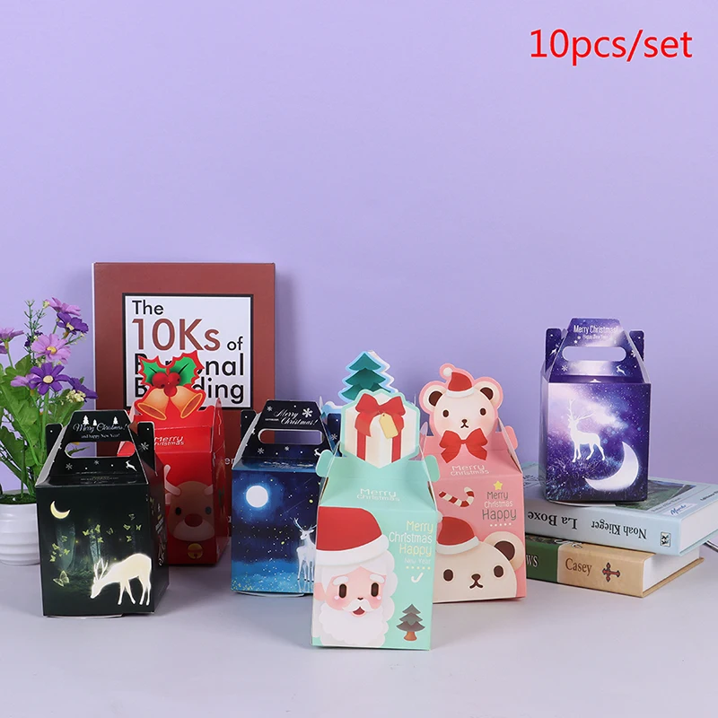 10 шт./компл. Рождественская коробка для фруктов упаковочная Рождественский