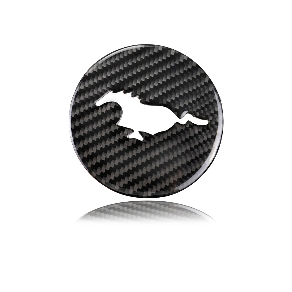 

Car styling For Ford Mustang Carbon Fiber Steering Wheel Emblem 3D Car Stickers Car Styling 2015 2016 2017 Auto Accessories