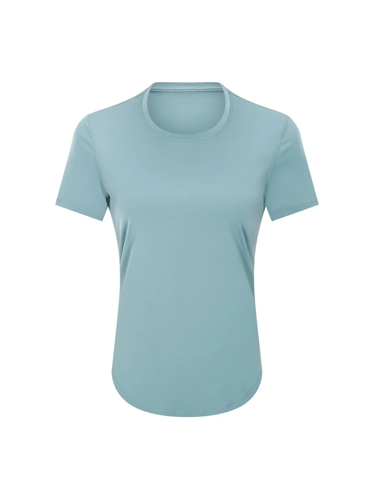 

2021 Summer New Yoga Short-sleeved Simple Loose Lightweight and Breathable Sports Running Fitness Clothes Women