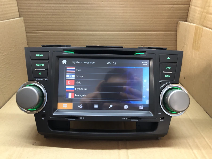 BYNCG 2DIN 8INCH Car DVD Multimedia Player GPS Navigation For Toyota Highlander 2008 2013 Radio Stereo Head Unit SD USB