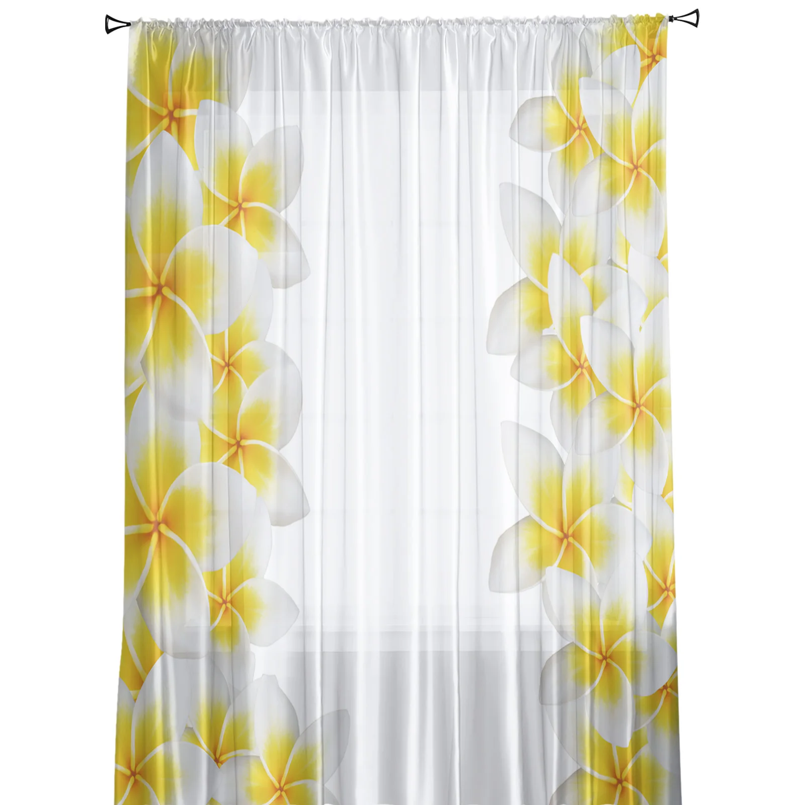 Белый Плюмерия цветочные прозрачные шторы оконные для гостиной спальни жалюзи