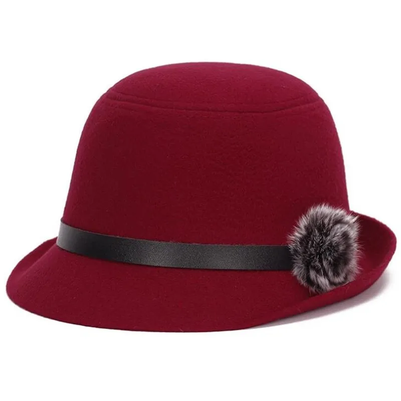 Новая женская шапка FUZAIBAZI модная осенне зимняя с украшением в виде Помпона Панама