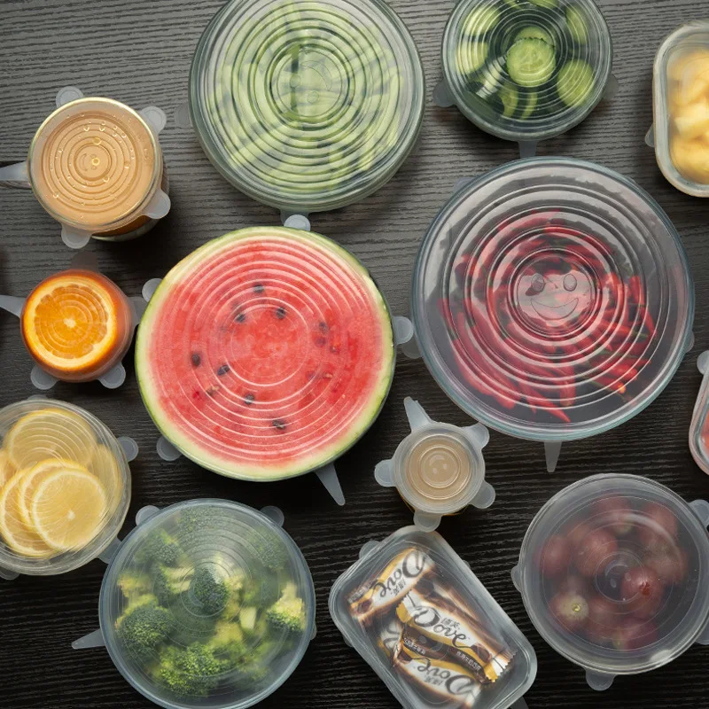 

Stretch Lids Fresh Silicone Covers Set Anti-dust Leakproof Airtight Food Bowl Universal Pot Cover Kitchen Tools Accessories